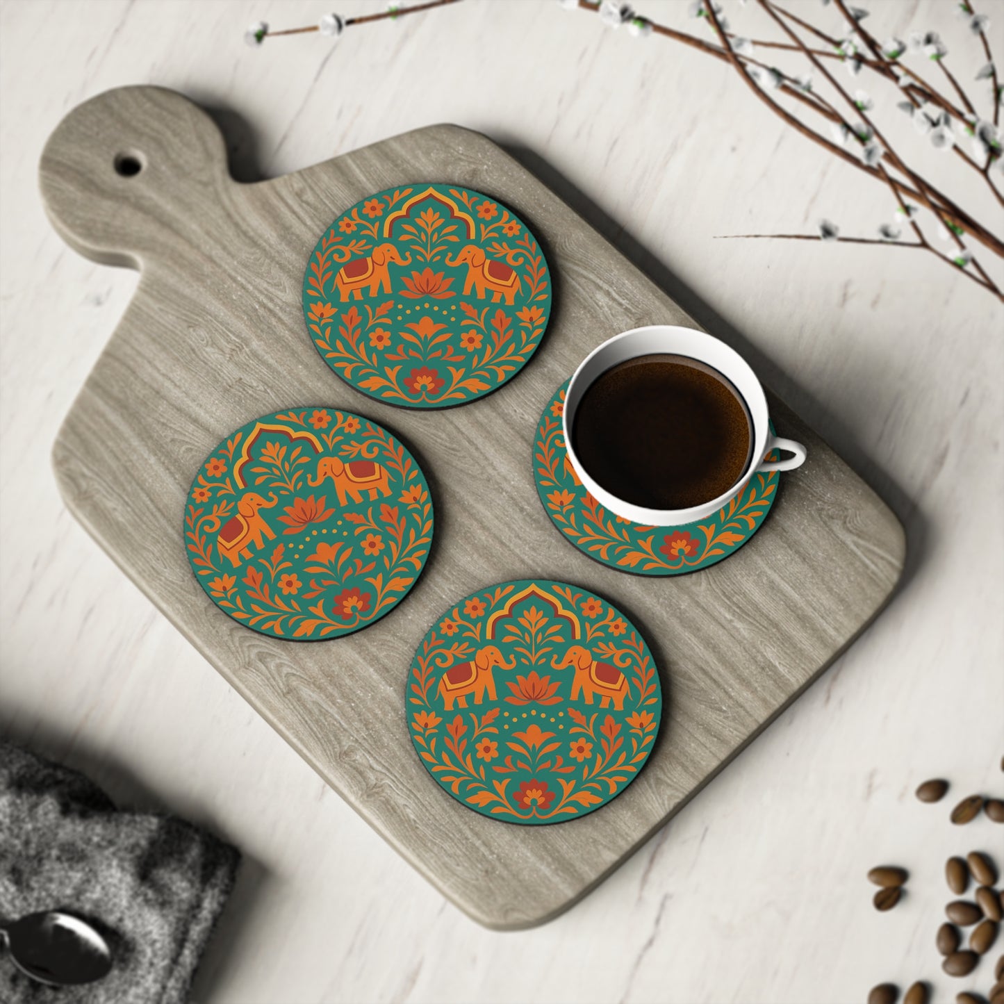 Gajraj Phool Coaster Set