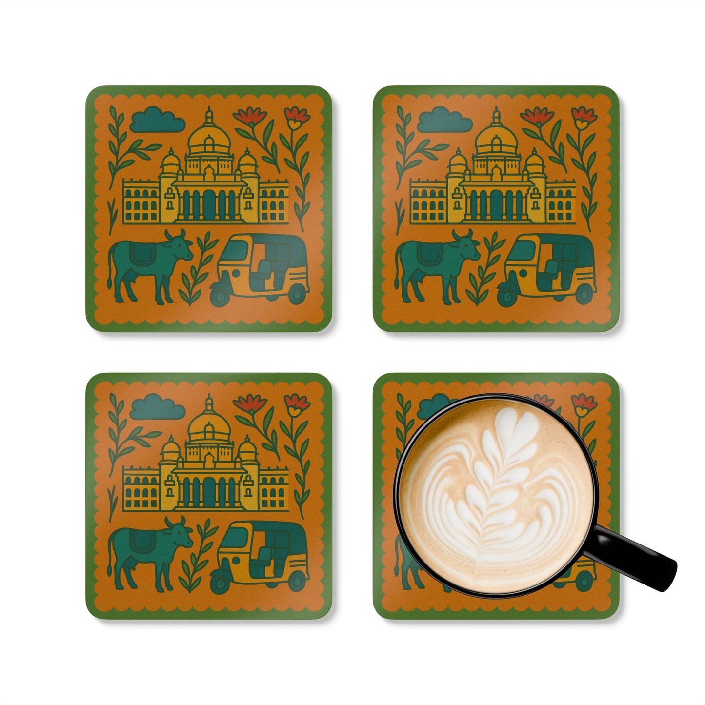 Namma Bengaluru Cork Coaster Set