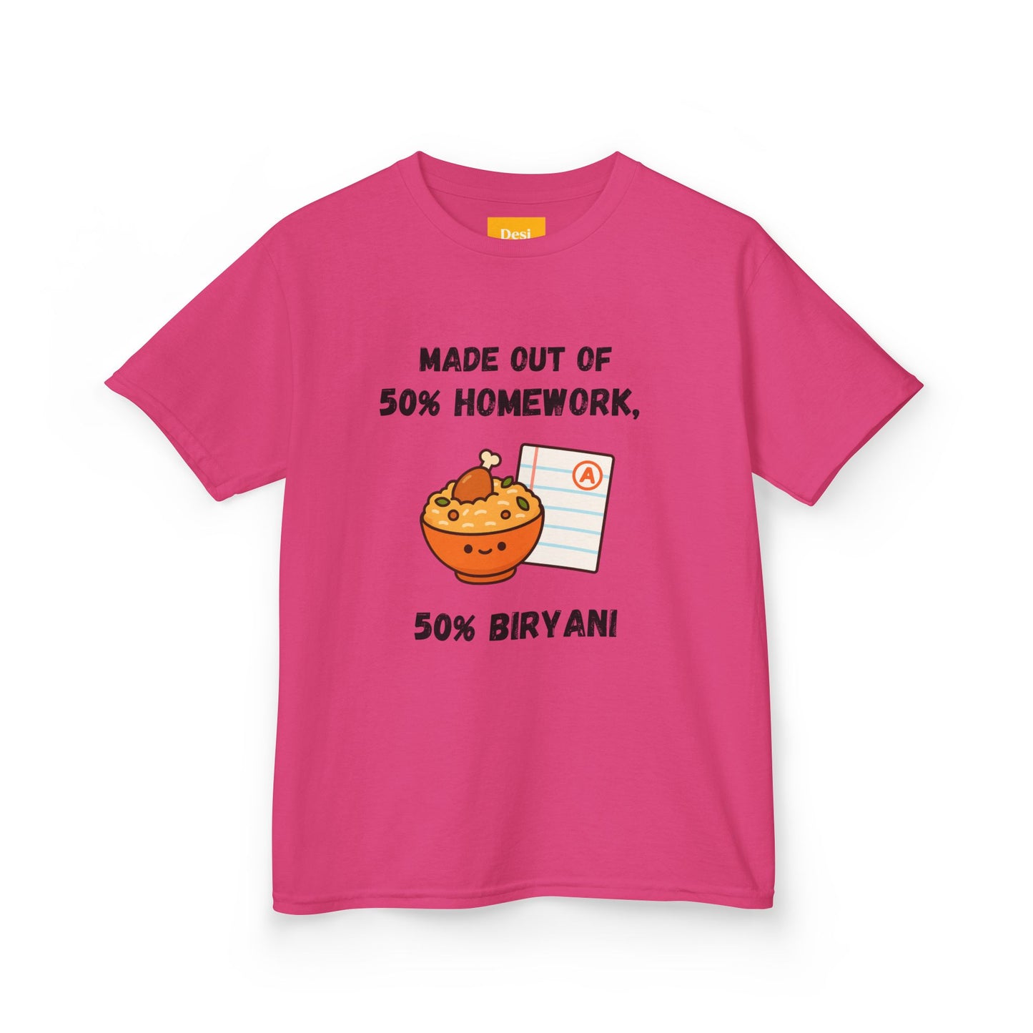 50% Homework, 50% Biryani Kids Tee