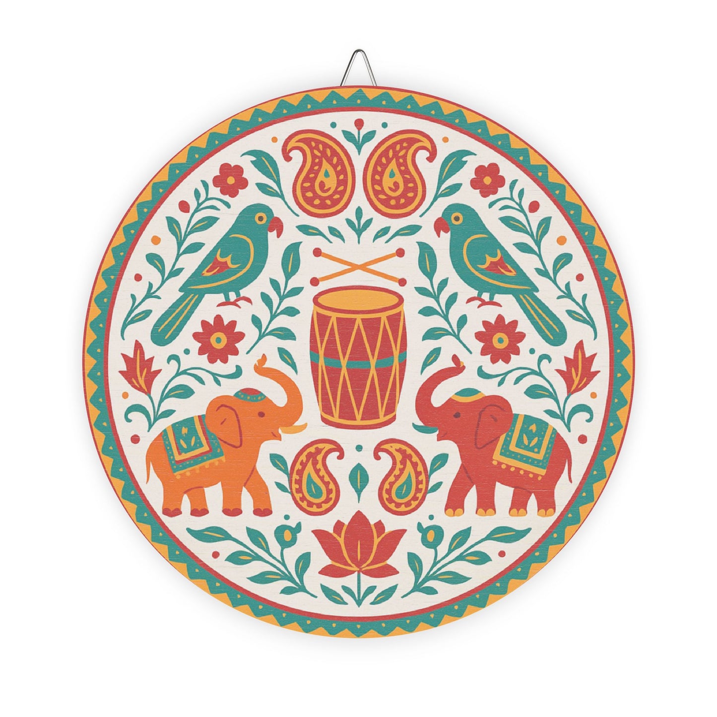 Dhol Tasha Wooden Wall Sign