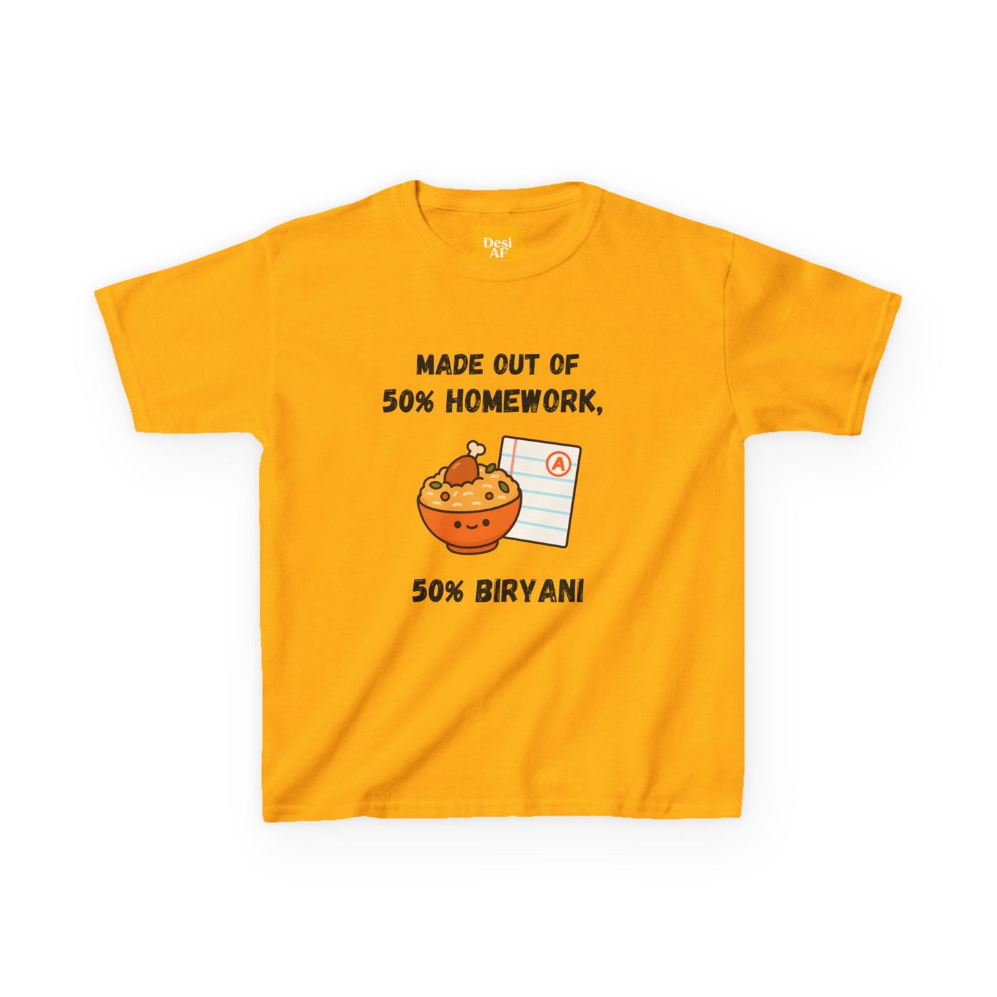 50% Homework, 50% Biryani Kids Tee
