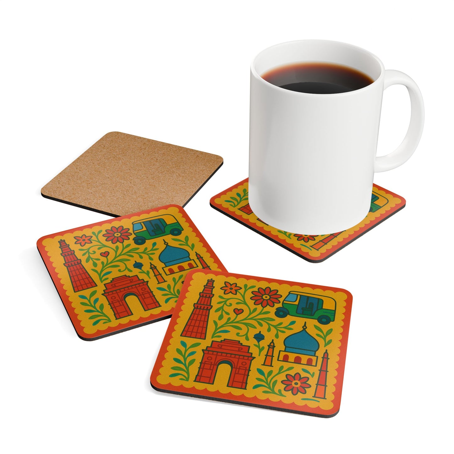 Dilli Haat Cork Coaster Set