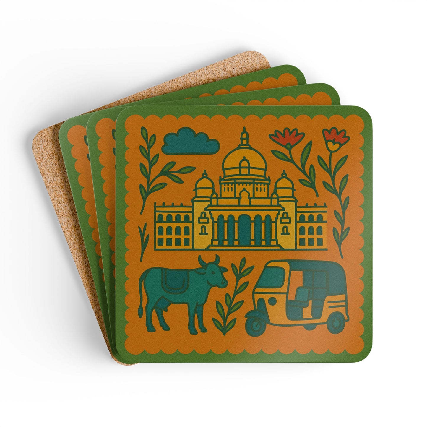 Namma Bengaluru Cork Coaster Set