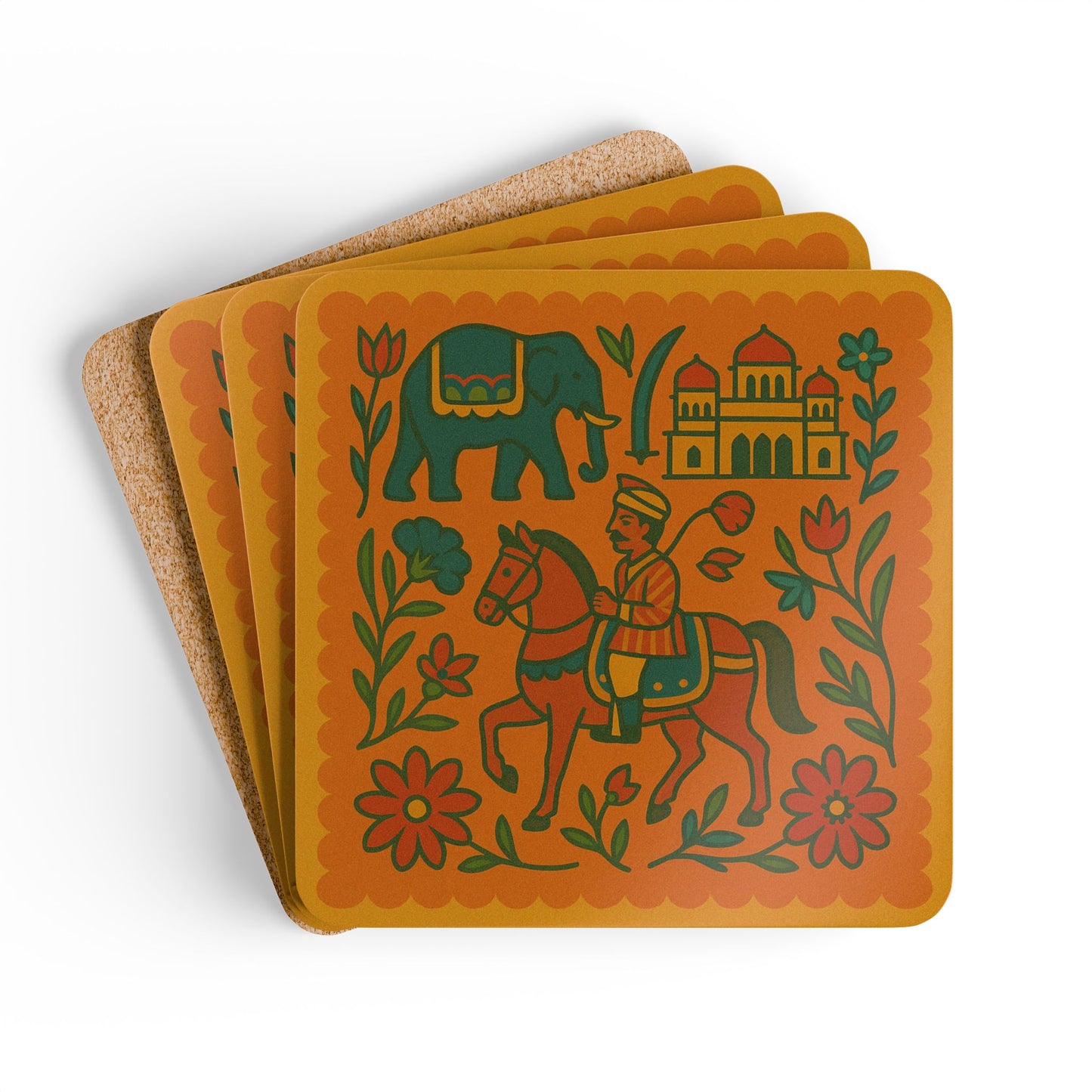 Jaisalmer Cork Coaster Set