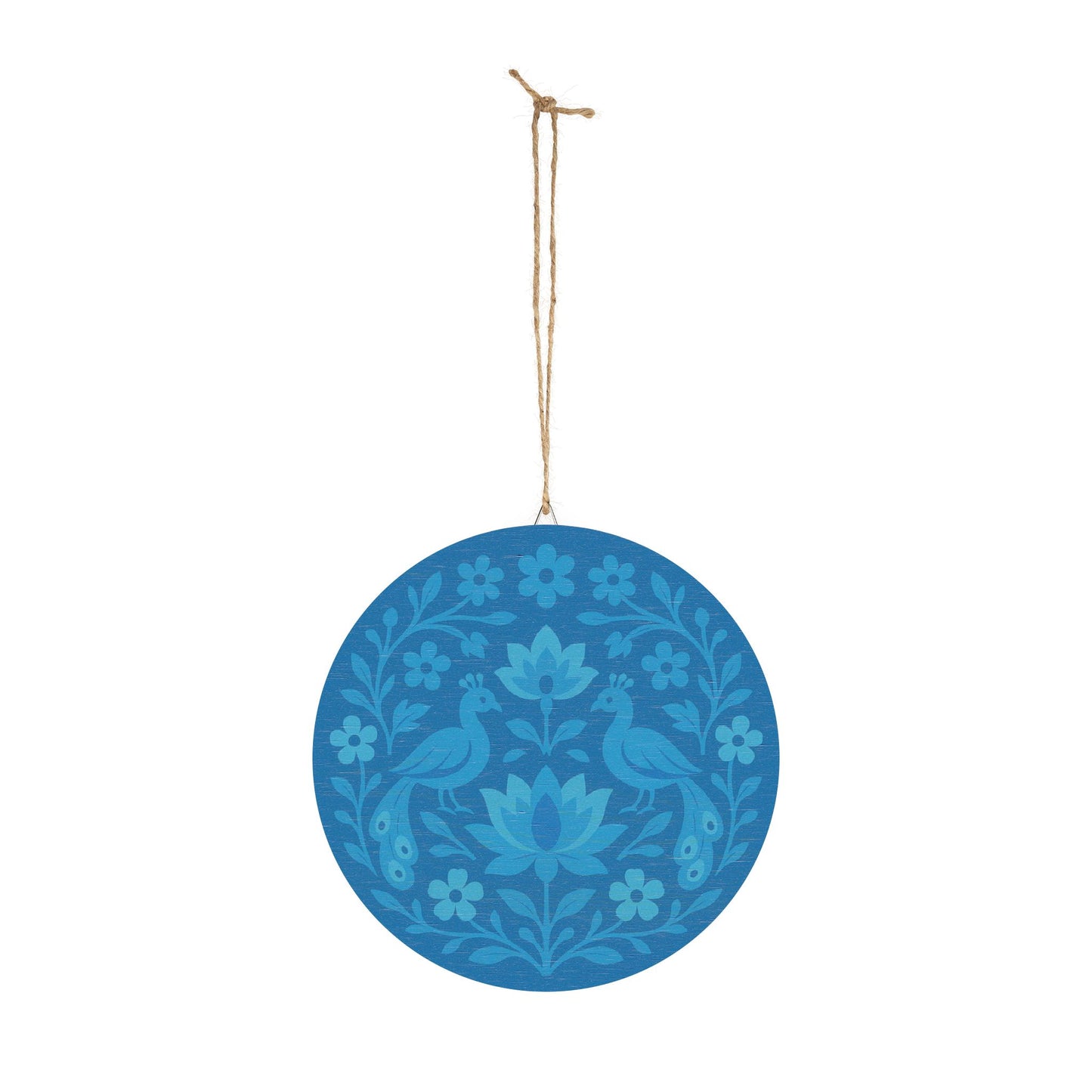 Twin Peacocks Wooden Wall Sign