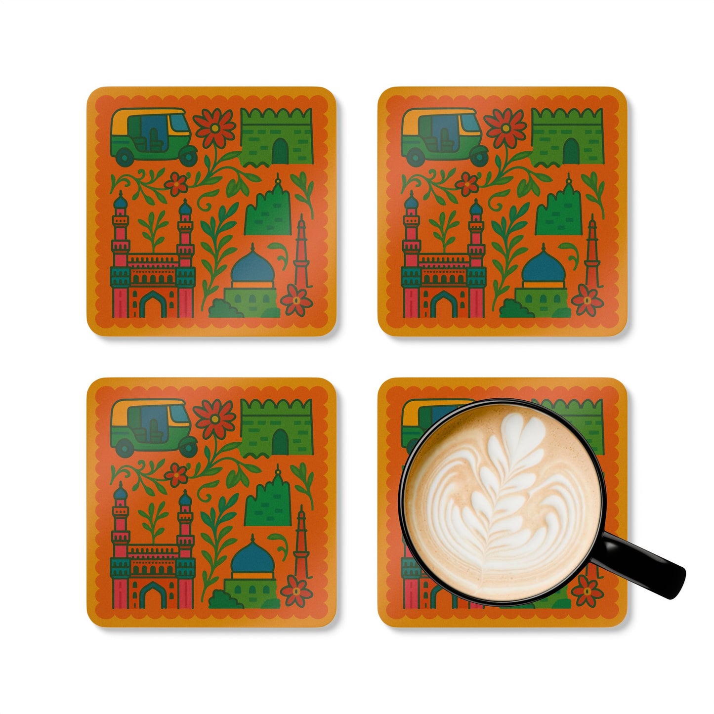 Charminar Cork Coaster Set