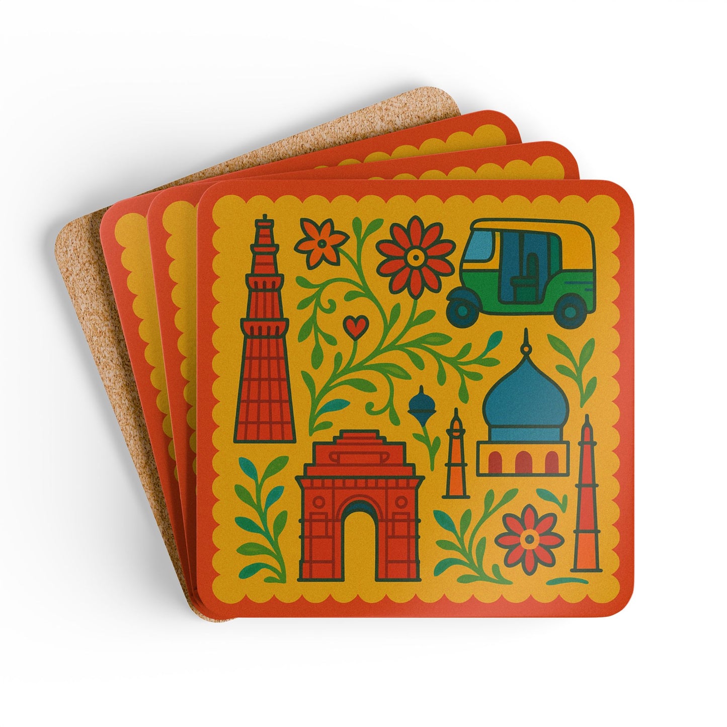 Dilli Haat Cork Coaster Set