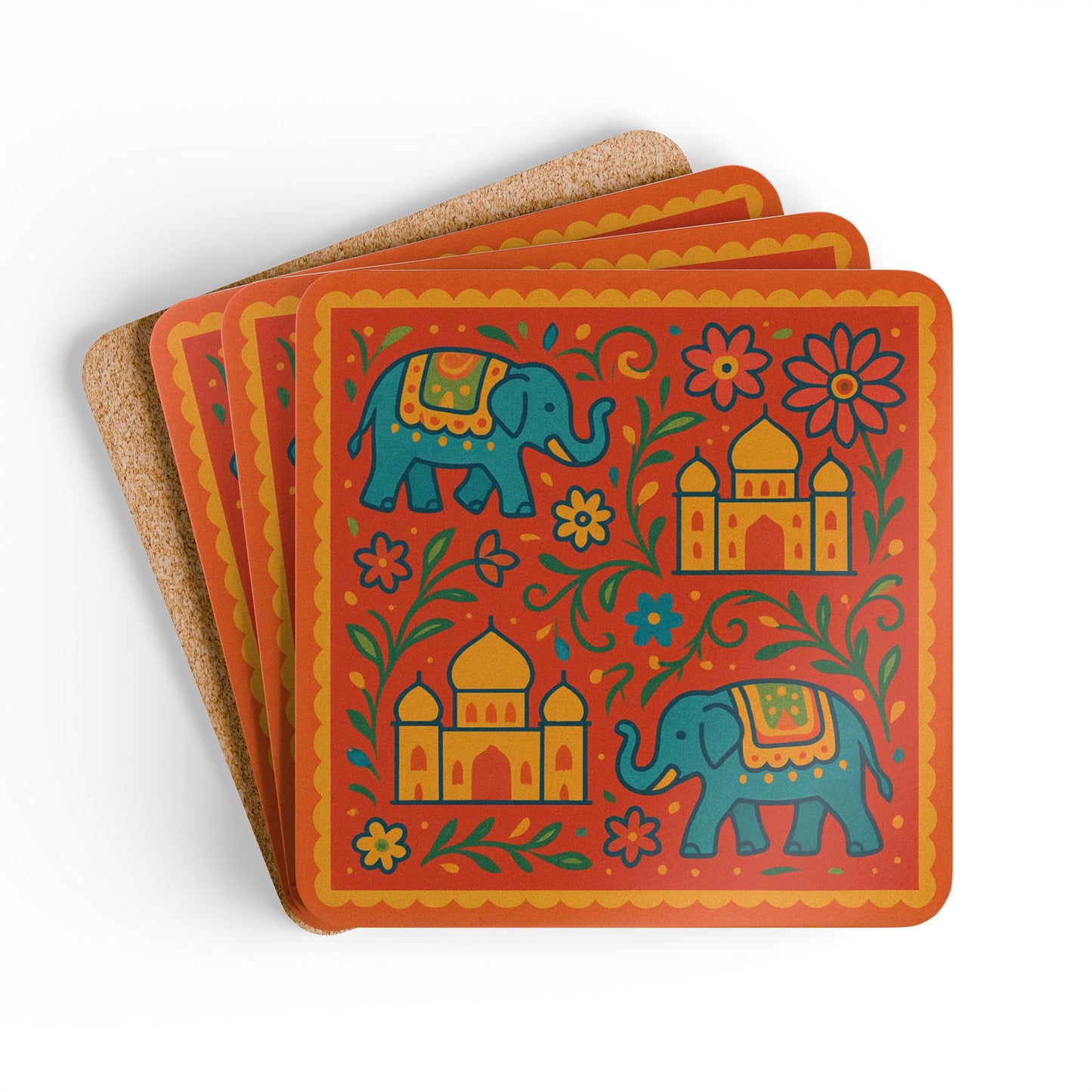 Rajwada Cork Coaster Set
