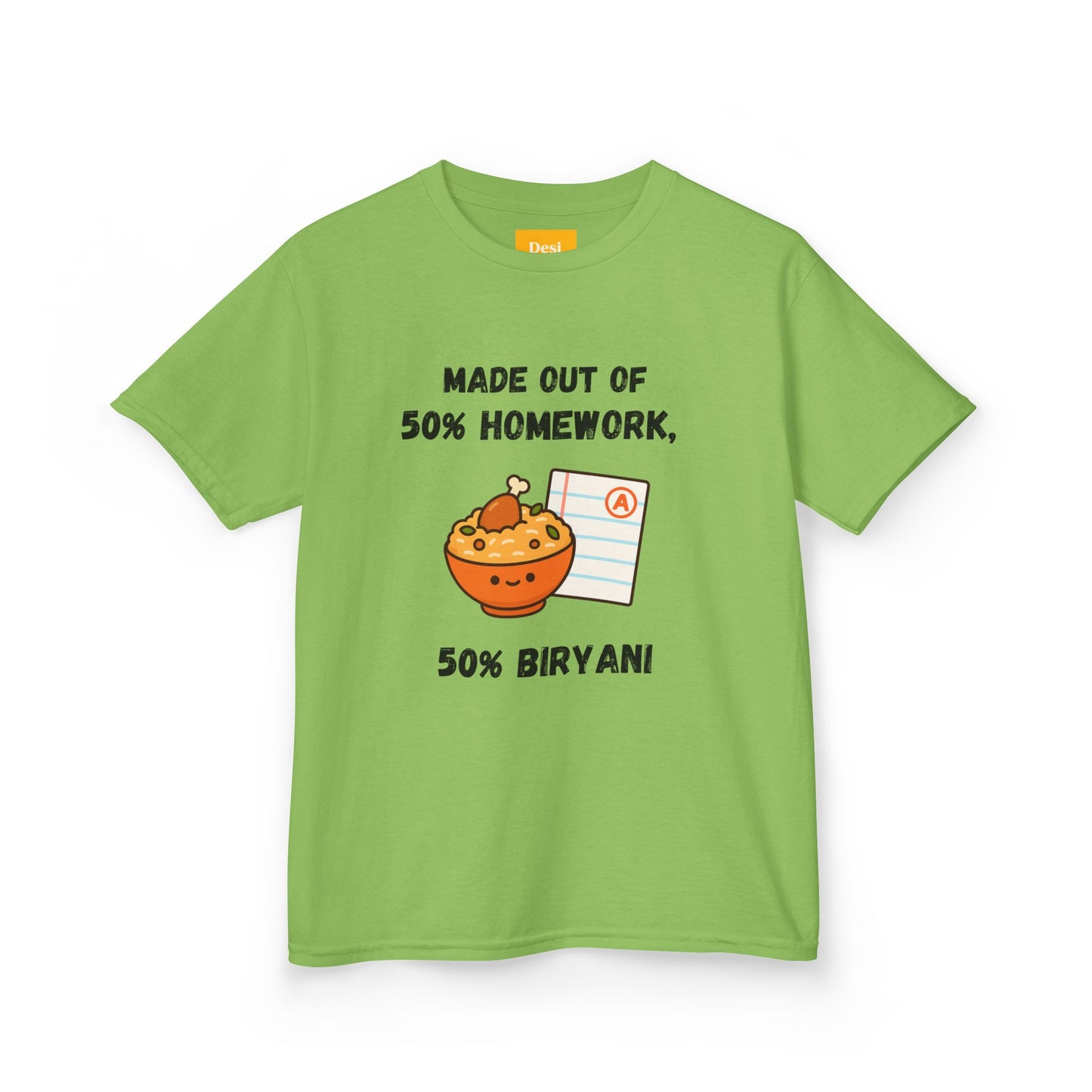 50% Homework, 50% Biryani Kids Tee