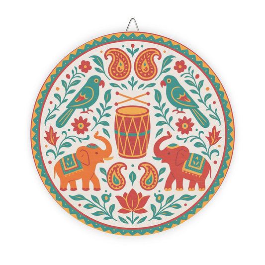 Dhol Tasha Wooden Wall Sign
