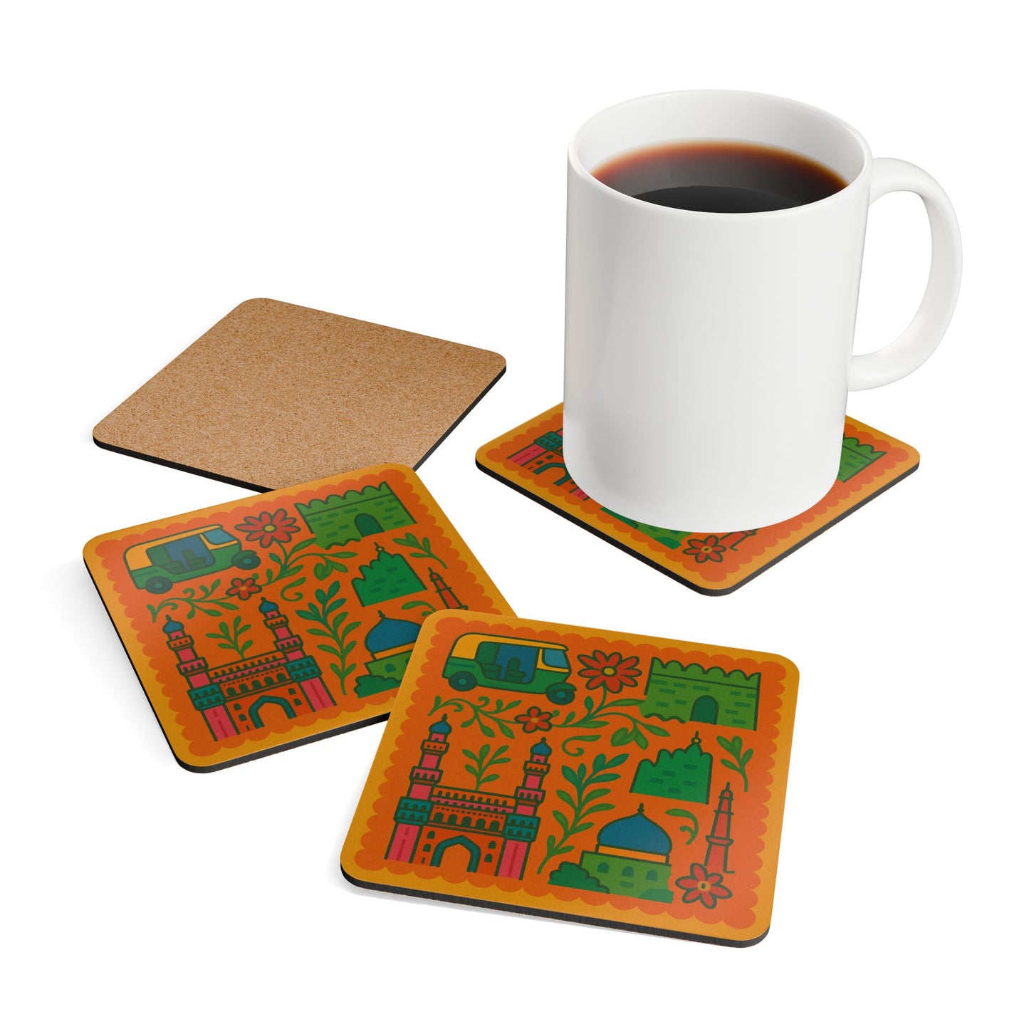 Charminar Cork Coaster Set