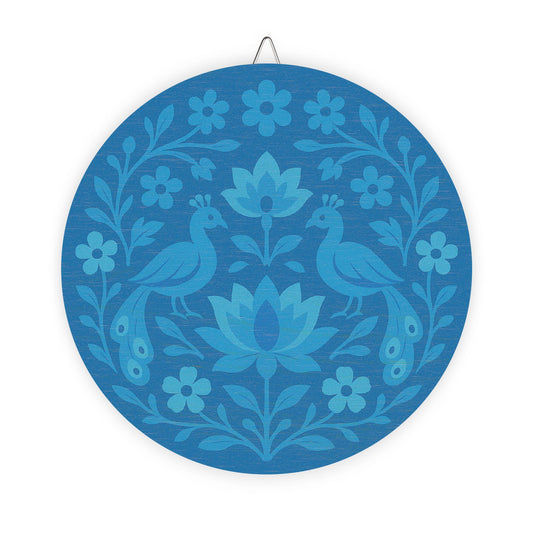 Twin Peacocks Wooden Wall Sign