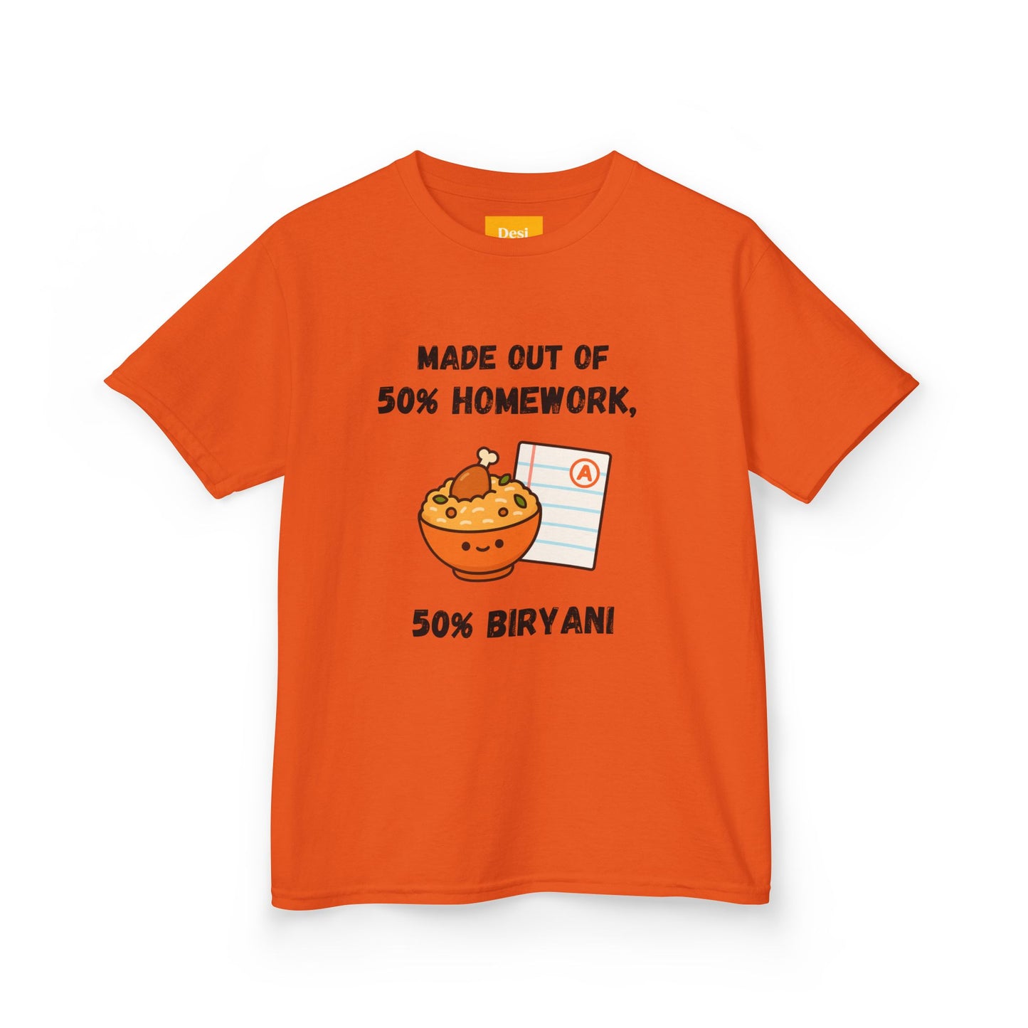 50% Homework, 50% Biryani Kids Tee