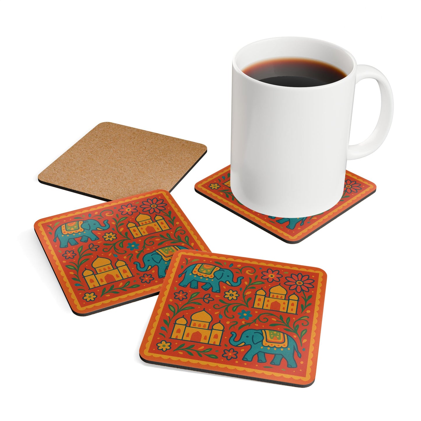 Rajwada Cork Coaster Set