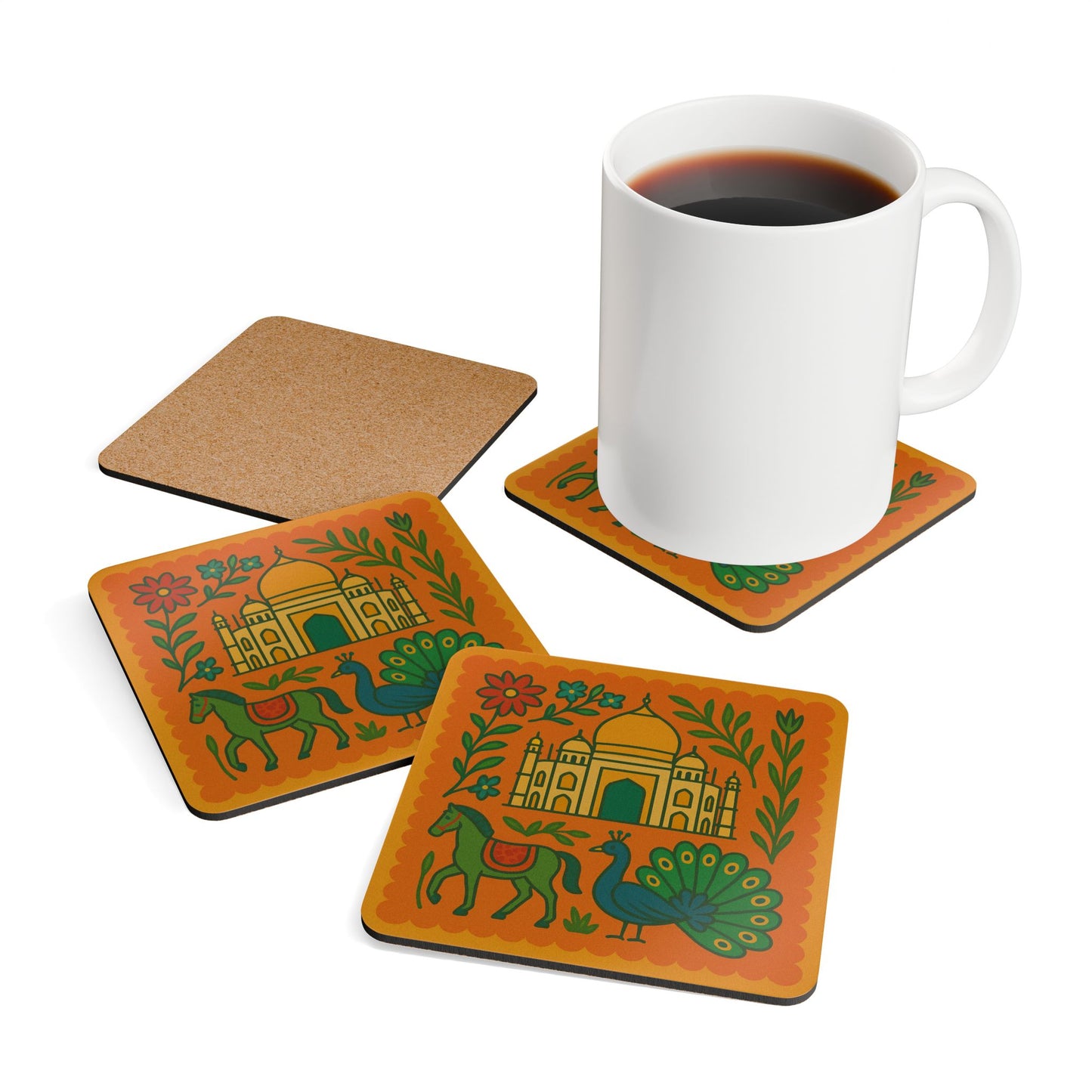 Noor-e-Agra Cork Coaster Set